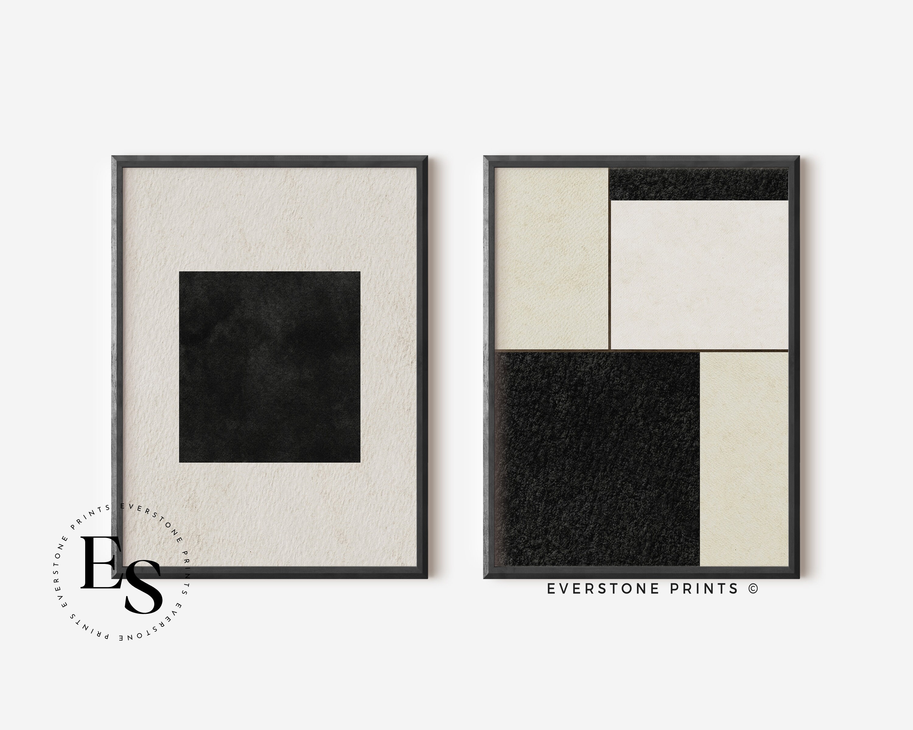 Modern Abstract Print Set of 6 | Gallery Wall Set, Neutral Abstract Art ...
