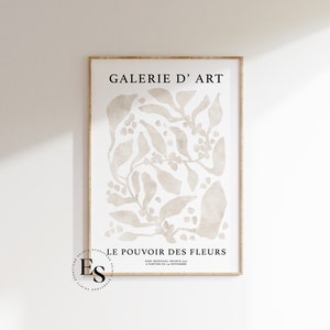 GALERIE D' ART | Botanical Wall Art, Modern Wall Art, Abstract Wall Art, Neutral Wall Art, Exhibition Poster, Printable Wall Art