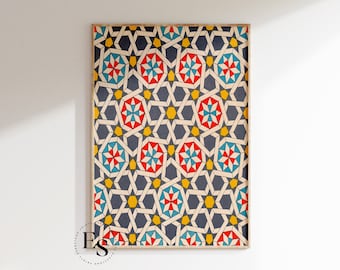 Moroccan Tile | Spanish Tile | Moroccan Wall Art | Tile Art | Wall Art Prints | Mosaic Tile | Pattern Wall Art | Printable Art |