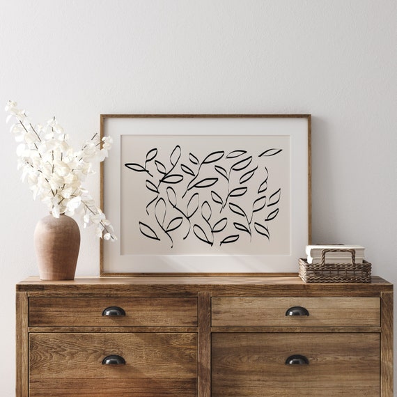 Minimalist Floral Art Print | Neutral Floral, Neutral Botanical, Botanical Wall Art, Floral Print, Flower Art Print, Neutral Floral