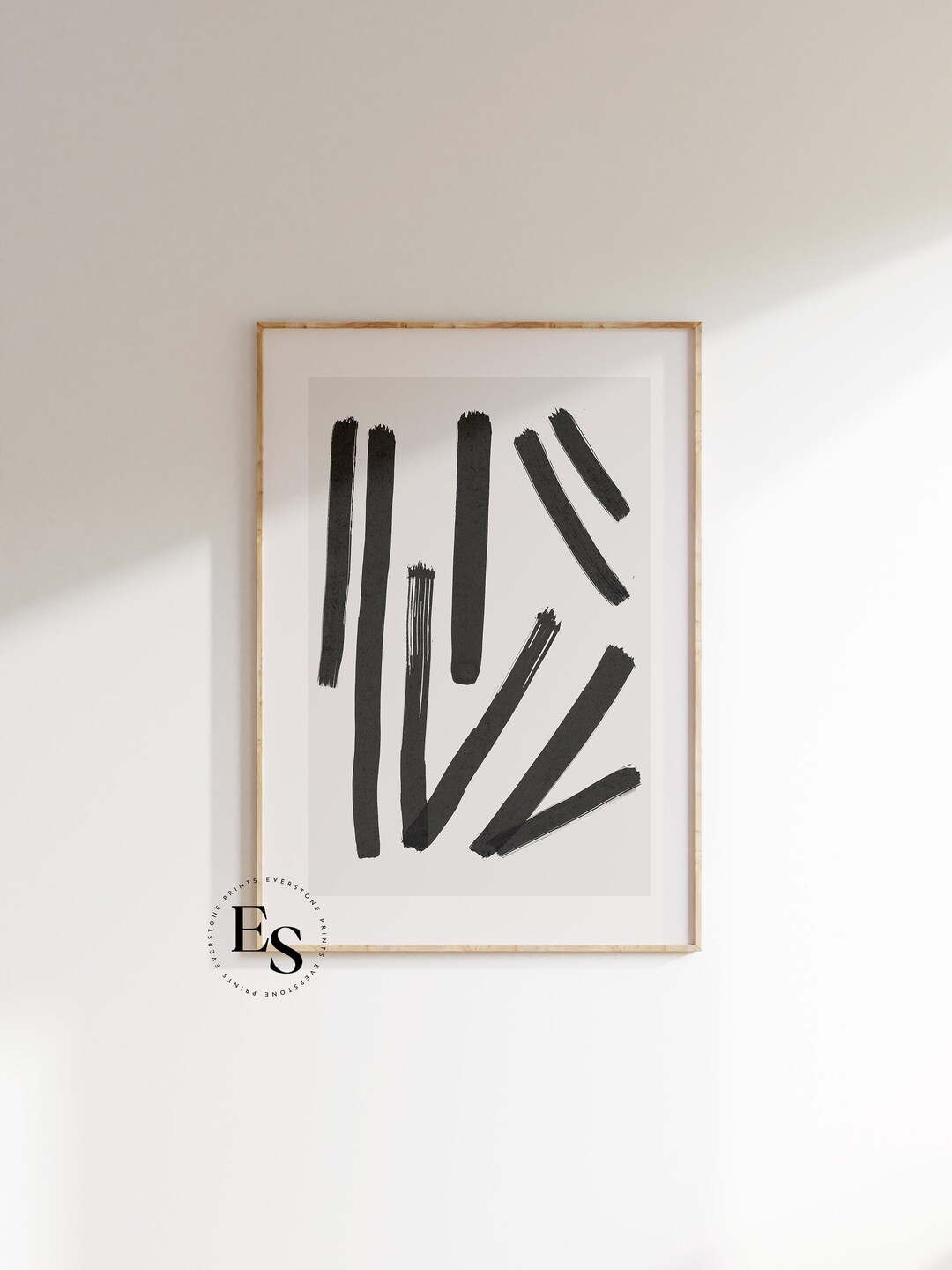 Black and White Brush Stroke Art | Brush Stroke Lines Wall Art ...