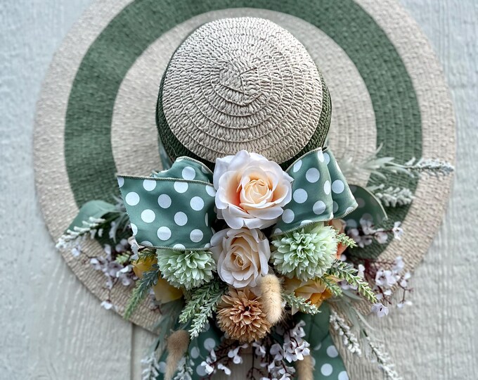Indoor-Outdoor Summer Wall Art - "Women's Fashionable Flower Hat Design"