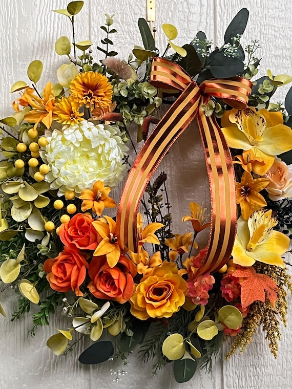 Summer Fall Front Door Wreath