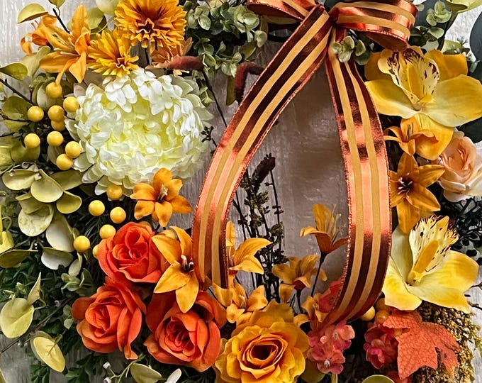 Summer Fall Front Door Wreath
