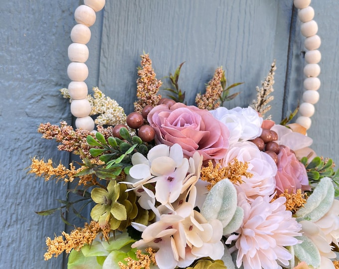 Spring/Summer Bouquet Beaded Hoop and Pastel Flowers