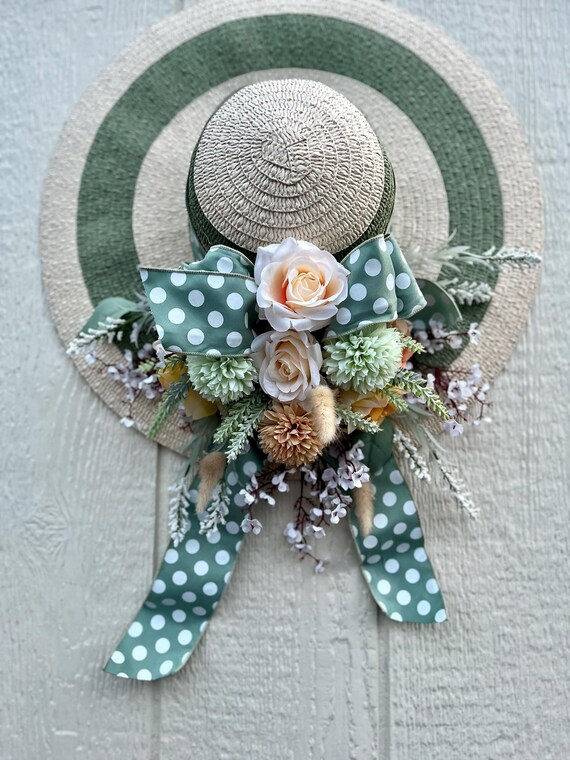 Indoor-Outdoor Summer Wall Art - "Women's Fashionable Flower Hat Design"