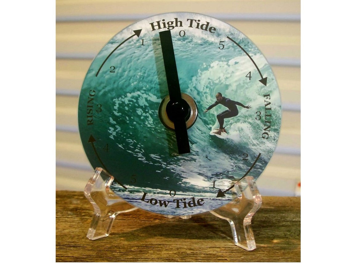 Tide Clock Atlantic Coast High & Low Tidal Time Surfer Etsy