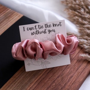 I Can't Tie The Knot Without You | Flat Scrunchie Cards | Bridesmaid Proposal Gift | Cards measure 3.15”x3.15” | Scrunchies Sold Separately