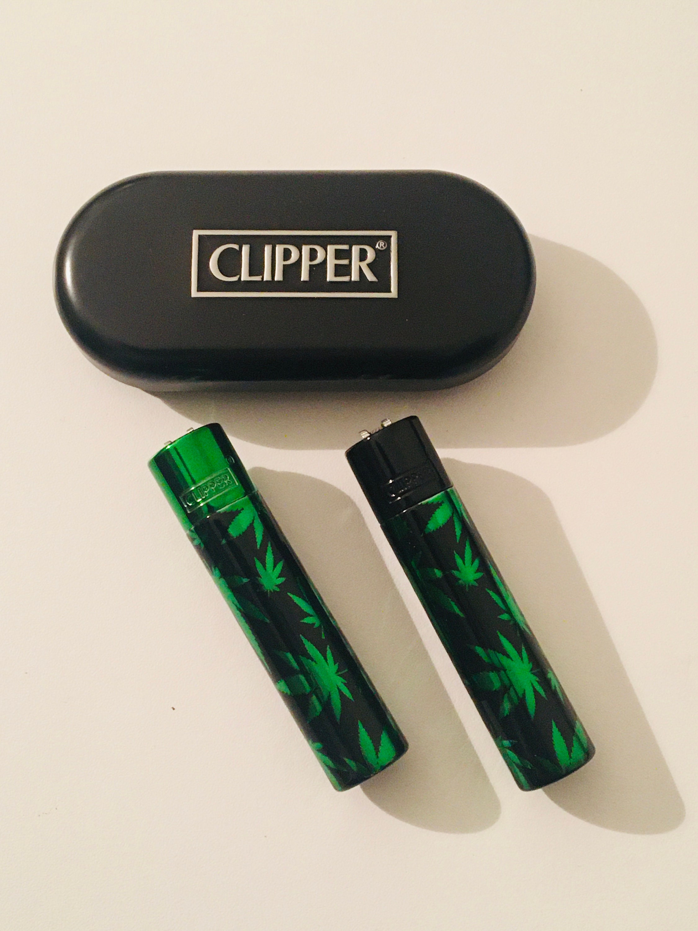 Original Metal Clipper Lighter Green Weed Leaves With Engraved Etsy