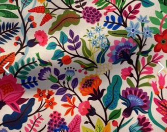 Tissu pour chaise imprimé Otomi mexicain, rembourrage à fleurs par mètre