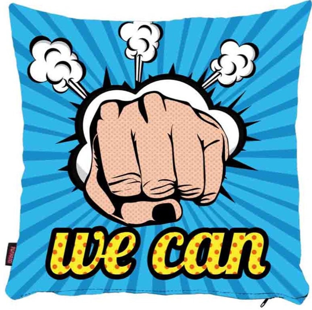 Pop Art Cushion Covermotivation Pillow Etsy UK