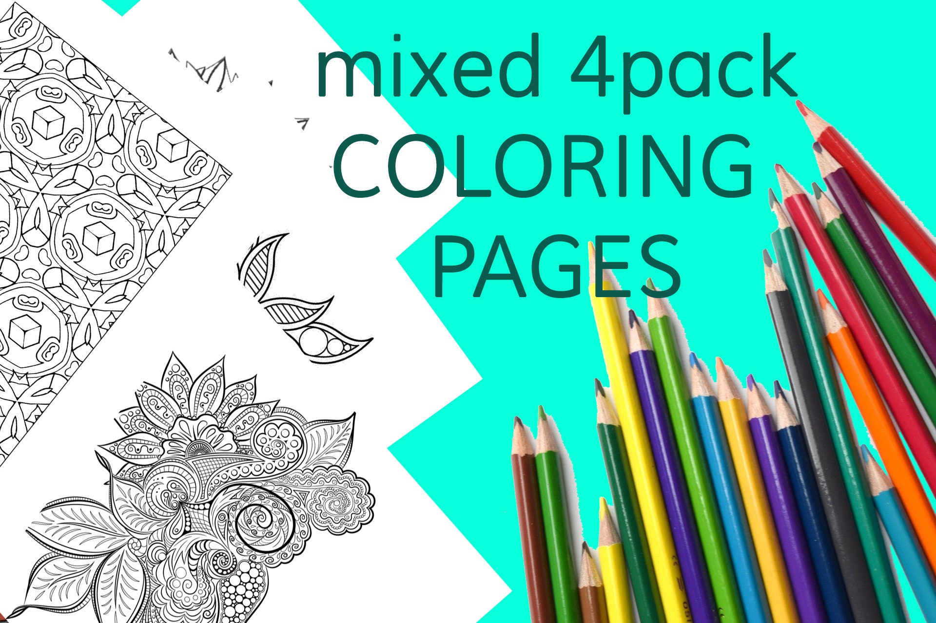 4 Coloring pages compilation Coloring Books instant pdf | Etsy