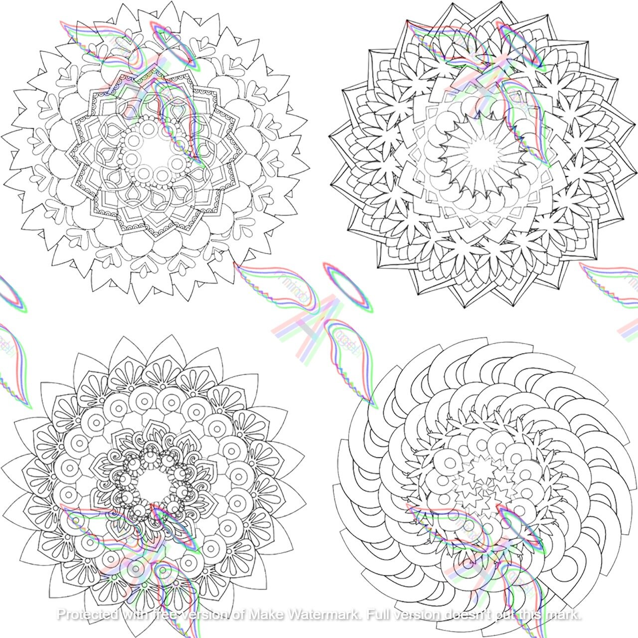 4 new mandala coloring pages coloring books instant pdf etsy