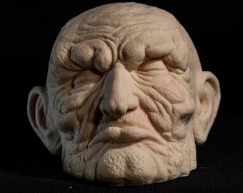 Mr. Rotman - blanco gegoten - lijkhoofdsculptuur - horrorrekwisieten