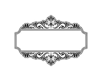 Victorian Scroll Frame SVG | Ornate Label Border Cut File (Download)