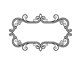 Scrollwork Flourish Frame SVG | Whimsical Ornate Border Cut File (Digital Download)