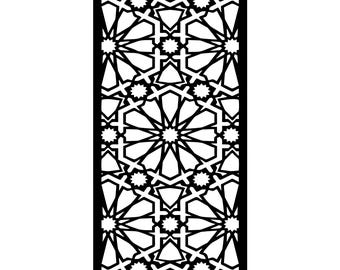 Islamic Geometric Screen SVG | 12-Point Star Lattice Panel | Moroccan Rectangular Window | CNC Router Cut File | Laser Cut Privacy Screen
