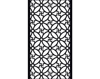 Islamic Geometric Screen SVG | Overlapping Petal Lattice Panel | Moroccan Rectangular Window | CNC Router Cut File | LaserCut Privacy Screen