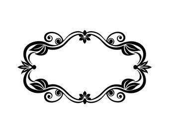 Ornate Filigree Frame SVG | Victorian Scroll Border | Vintage Label Silhouette | Floral Wedding Frame | Decorative Plaque Digital Cut File