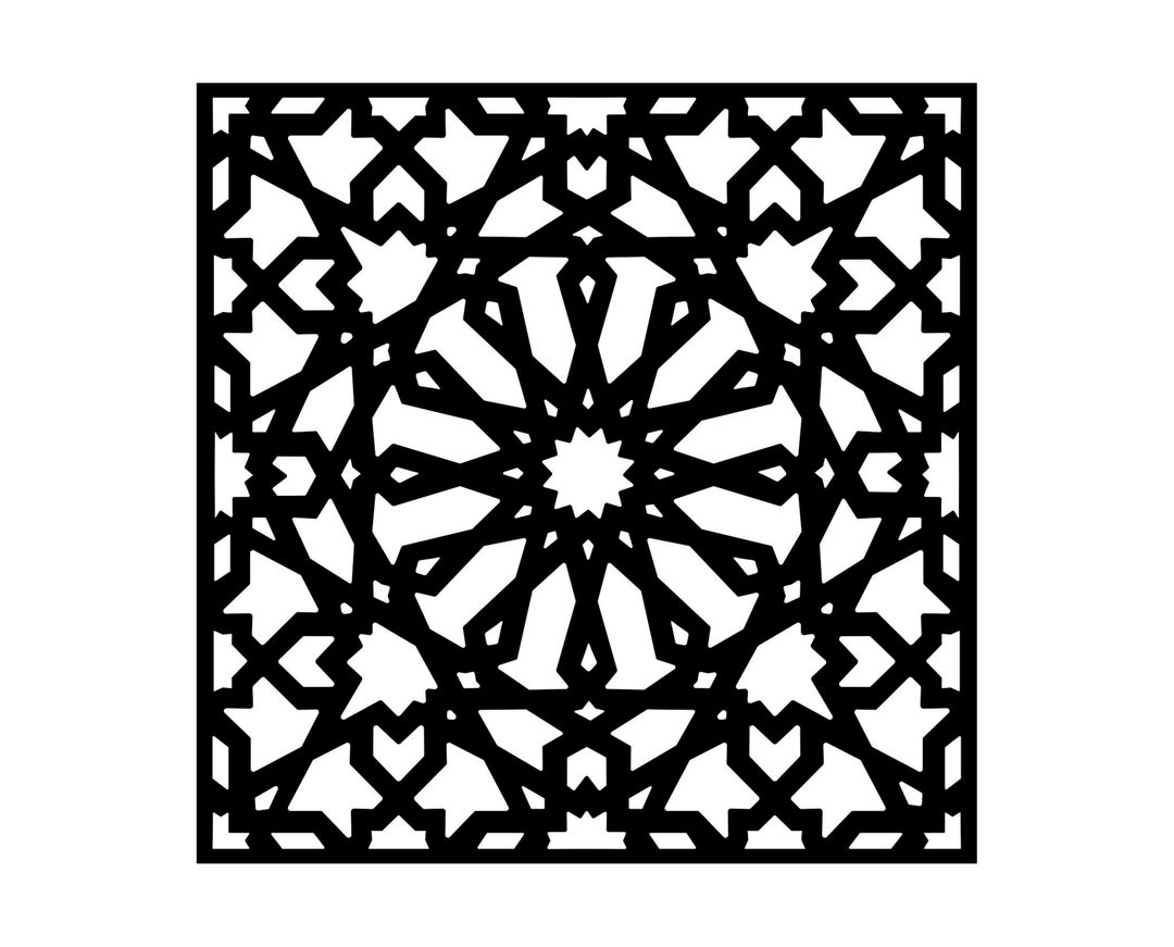 Square Geometric Islamic Arabesque Morroccan Window Downloadable SVG ...