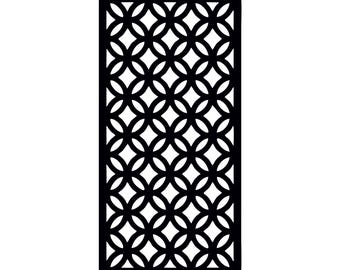 Modern Geometric Screen SVG | Overlapping Circle Lattice Panel | Moroccan Rectangular Window | CNC RouterCut File | Laser Cut Privacy Screen