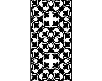 Baroque Floral Screen SVG | Ornate Damascus Panel | Decorative Window Silhouette | CNC Router Cut File | Laser Cut Privacy Screen | Digital