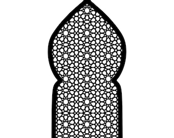 Islamic Ogee Arch SVG | Intricate Star Lattice Window | Moroccan Screen Cut File | Arabesque Wall Art | Ramadan Decor Panel | PNG Digital