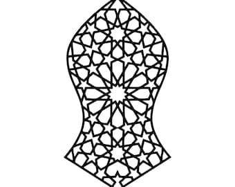 Nalain Shareef SVG | Islamic Prophet's Sandal Silhouette | Geometric Star Lattice | Ornate Nalain Pak Cut File | Digital Ramadan Eid Decor