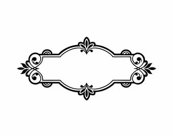 Ornate Renaissance Frame SVG | Flourish Scroll Border | Vintage Filigree Label | Victorian Wedding Silhouette | Decorative Frame Clipart