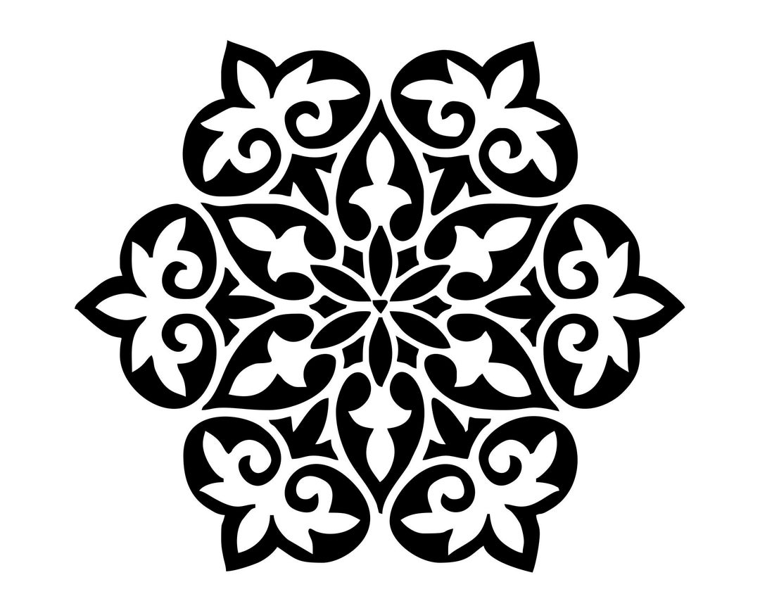 Round Floral Design Accent Downloadable SVG File for Use on Stationery