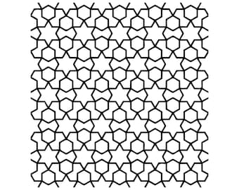 Seamless Hexagon Star SVG | Islamic Geometric Tile | Modern Arabesque Cut File | Repeating Girih Pattern | Digital 6-Point Star Vector