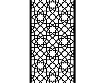 Islamic Geometric Screen SVG | 6-Point Star Lattice Panel | Moroccan Rectangle Window | CNC Cut File | Laser Cut Privacy Screen Digital