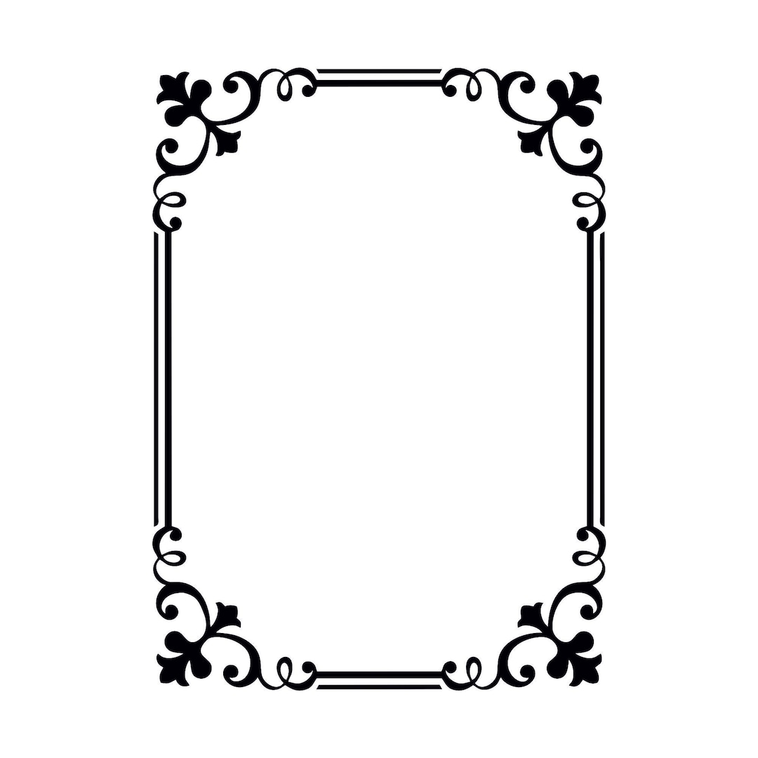 Classic Scroll SVG | Ornate Rectangular Border | Fleur De Lis Corner ...