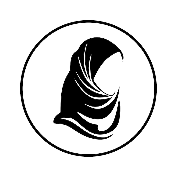 Muslim Girl Hijab Silhuoette Downloadable SVG File for use on Stationery posters, wall decor and much more