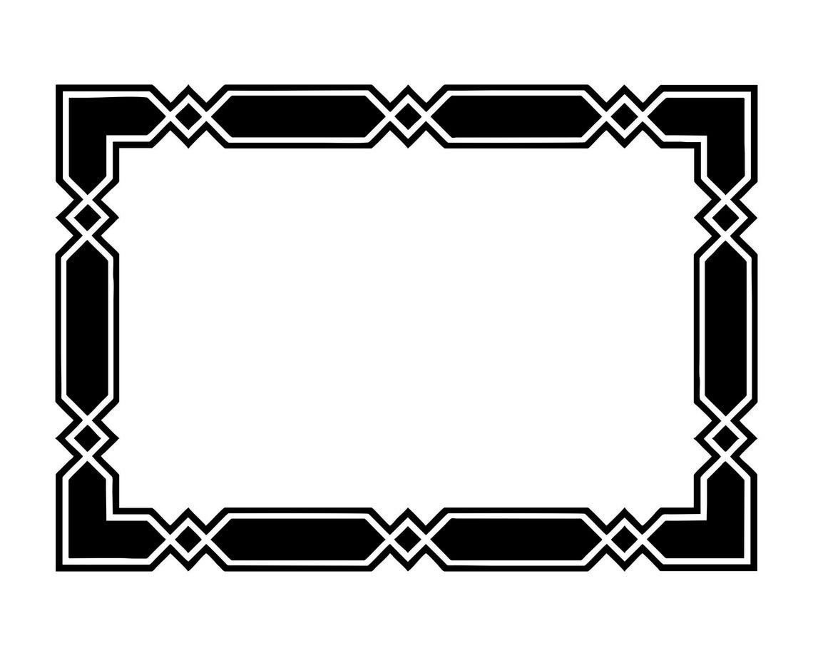 Rectangular Arabesque Frame Downloadable SVG File for Use on Stationery ...
