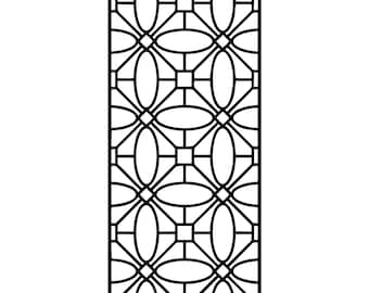 Geometric Oval Screen SVG | Modern Lattice Panel Cut File | Moroccan Rectangle Window | CNC Router Design | Laser Cut Privacy Screen Digital