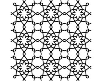 Seamless Floral Star SVG | Interlocking Arabesque Tile | Woven Flower Pattern | Islamic Geometric Cut File | Digital Ornate Screen Design