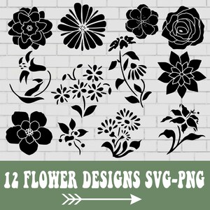 Flower svg bundle | floral svg | wildflower svg | floral border svg | bouquet svg | flower border svg | flower png