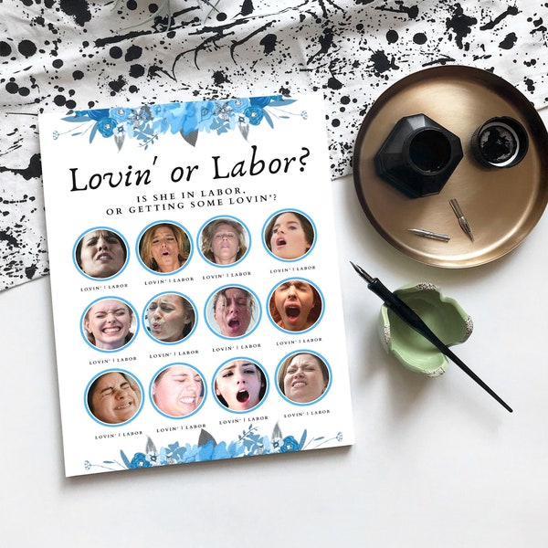 Lovin' or Labor Game with Answer Key | Bachelorette Party Game | Bridal Shower Game | Baby Shower Game | Funny Party Game