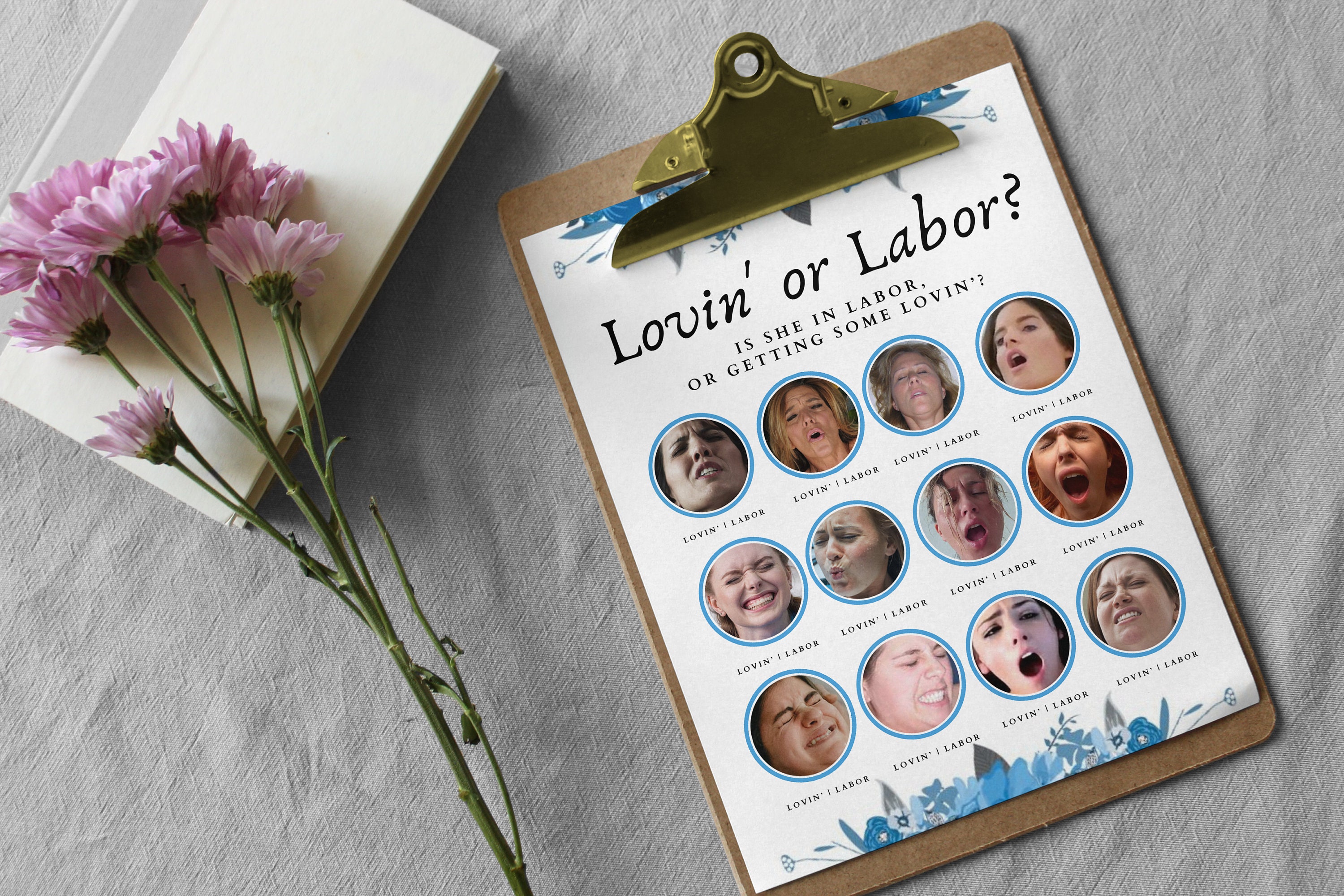 Lovin' or Labor Game With Answer Key Bachelorette Party Game Bridal ...