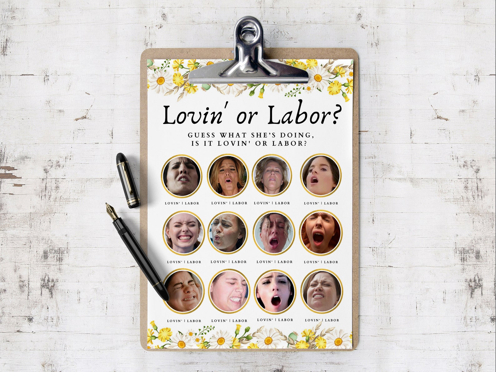 Lovin' or Labor Game With Answer Key Bachelorette Party Game Bridal ...
