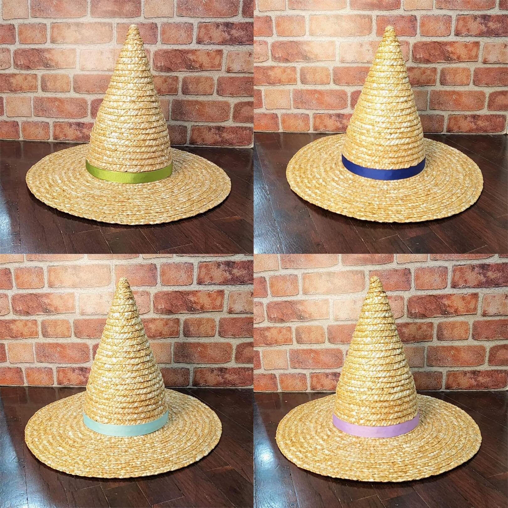Straw Witch Hat With Ribbon Etsy