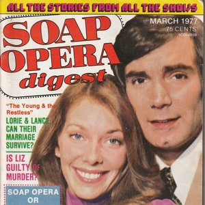 Soap Opera Digest March 1977, Jaime Lyn Bauer, John McCook, Lovers and Friends, Tattletales, All My Children, Bert Convy