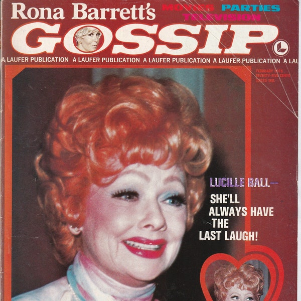 Rona Barrett's GOSSIP Magazine February 1976 - Lucy, Roy Scheider, Glen Campbell, Paul Michael Glaser, Helen Reddy, Julie McWhirter