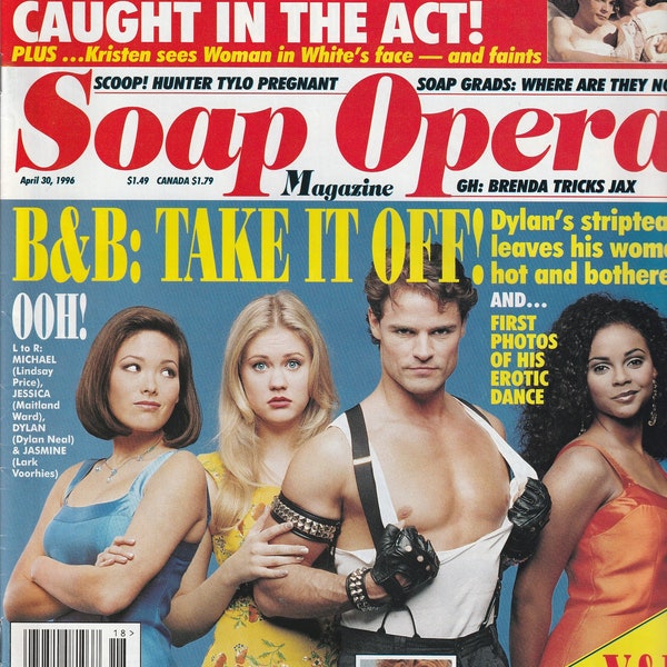 Soap Opera Magazine April 30, 1996 - Bold and Beautiful, Dylan Neal, Days of Our Lives, As The World Turns, Another World, Guiding Light,