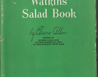 Autographed Watkins Salad Book by Elaine Allen 1946