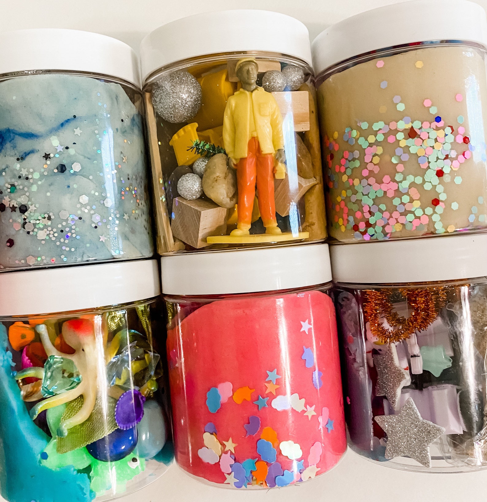 Mini Play Dough Sensory Jars Party Favor Playdough Etsy