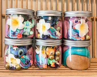 Lilo and Stitch Party Favors: Scented Play Dough Jar with Figurine