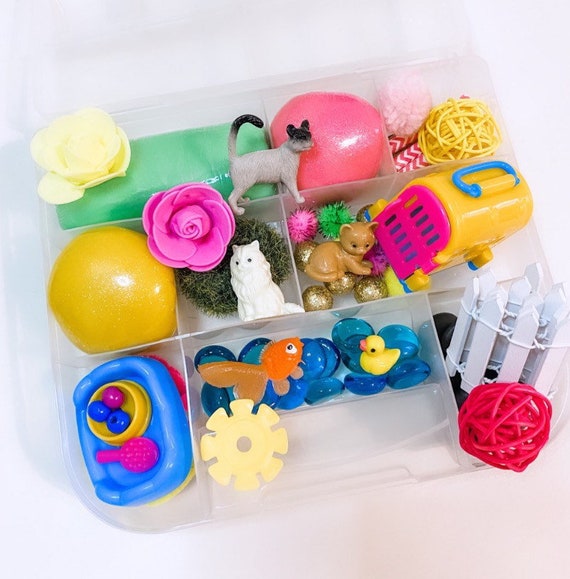 Cat Play Dough Kit Kitten Playdough Set Cat Sensory Box Cat Etsy