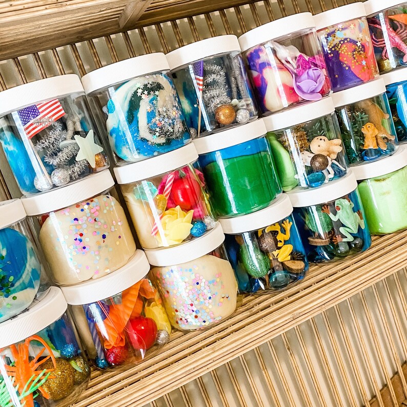 Play Dough Jar Party Favor Play Dough Dough to Go Mini Etsy